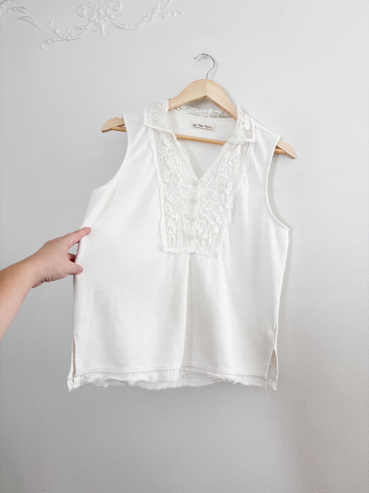 Free People Lace Collared Top (M)