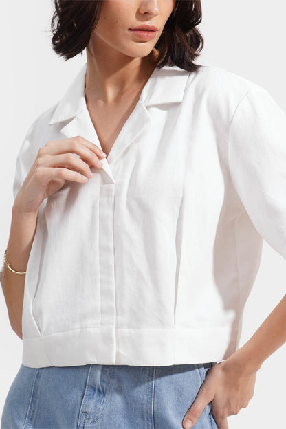 For Me White Cropped Top (M)