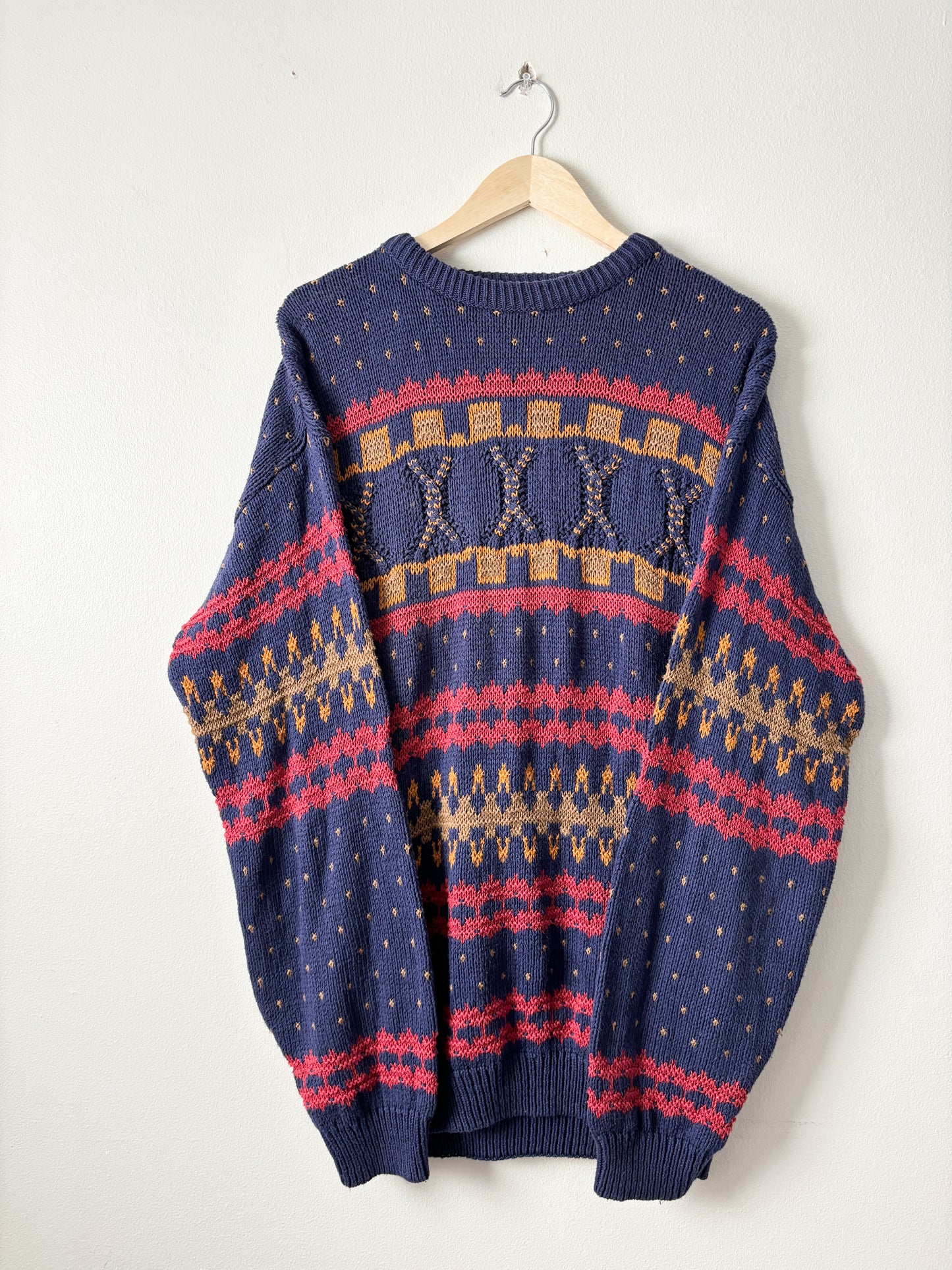 Vintage Patterned Knit Sweater