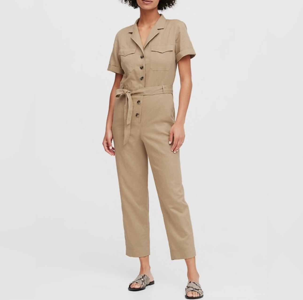 Banana Republic Linen Cotton Blend Jumpsuit