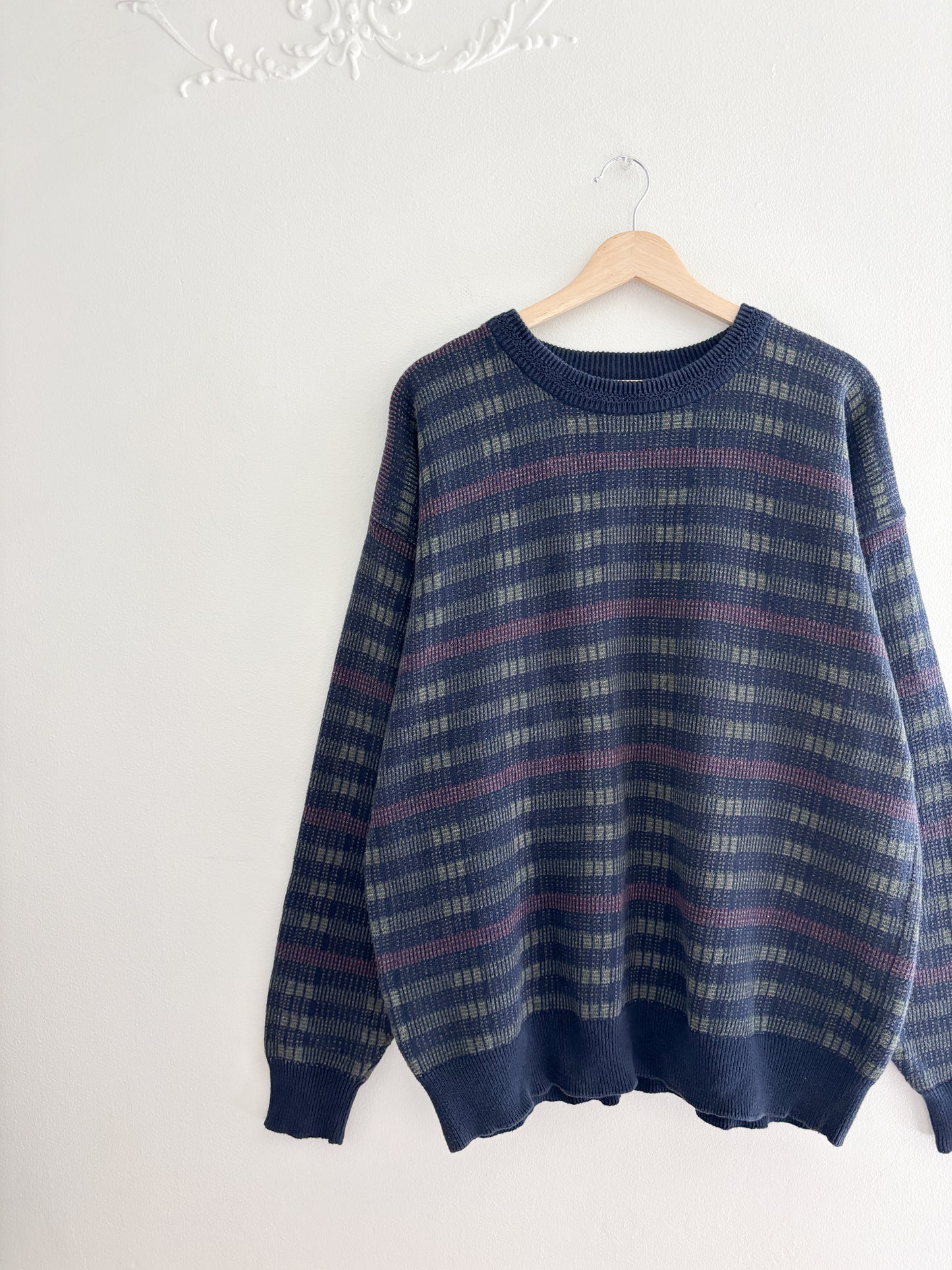 Vintage Plaid Sweater (XL)