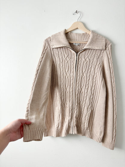 Croft & Barrow Cable Knit Zip up Sweater
