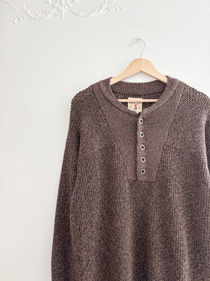 Redhead Brown Henley Sweater (M)