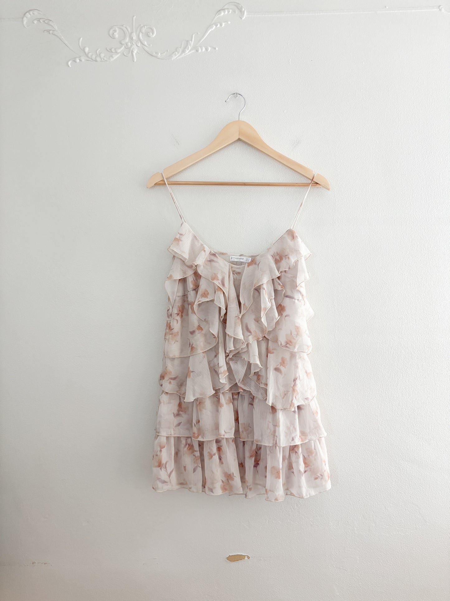 Floral Ruffle Mini Dress/Tunic (S)