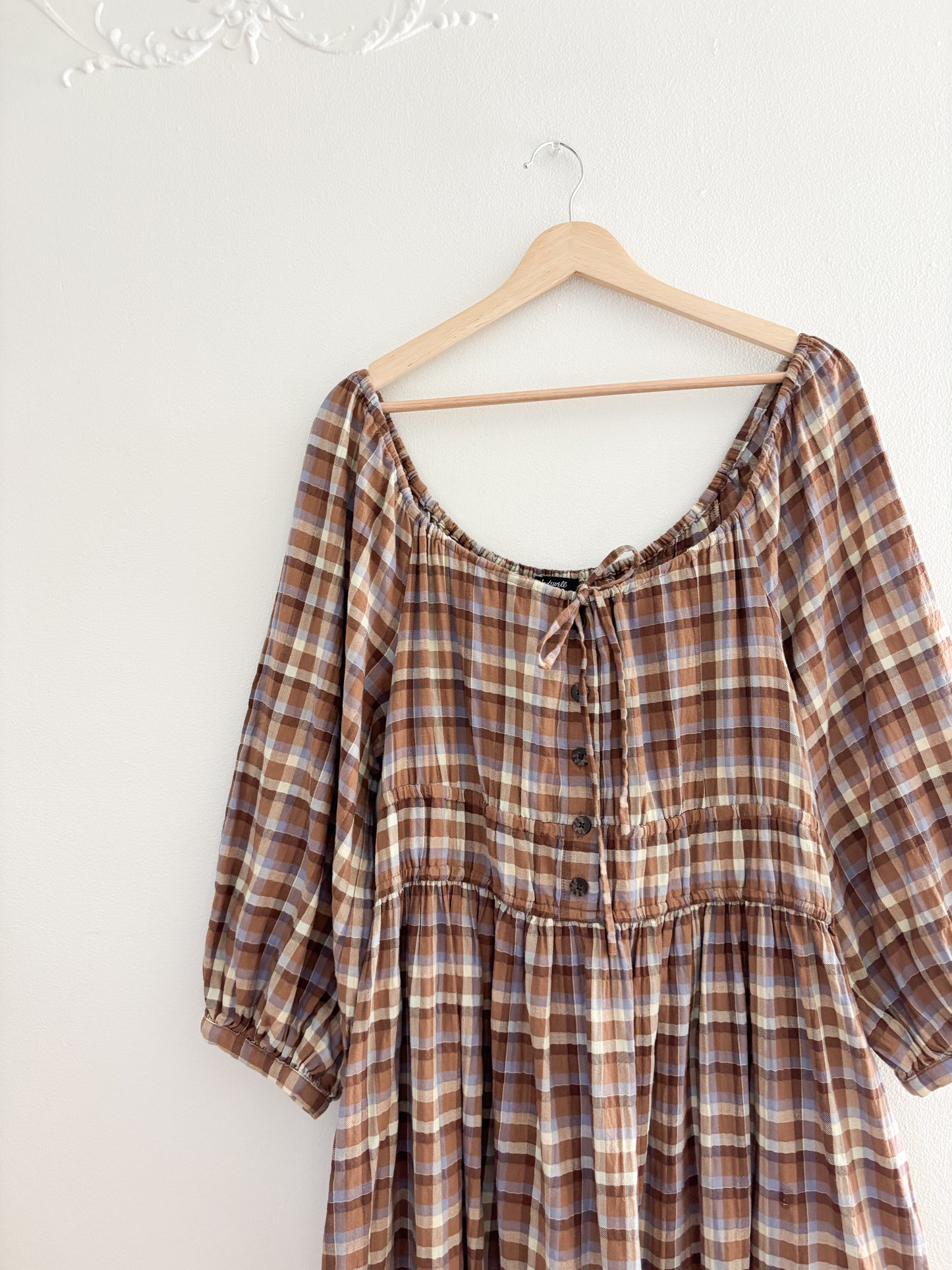 Madewell Brown Plaid Dress (L)