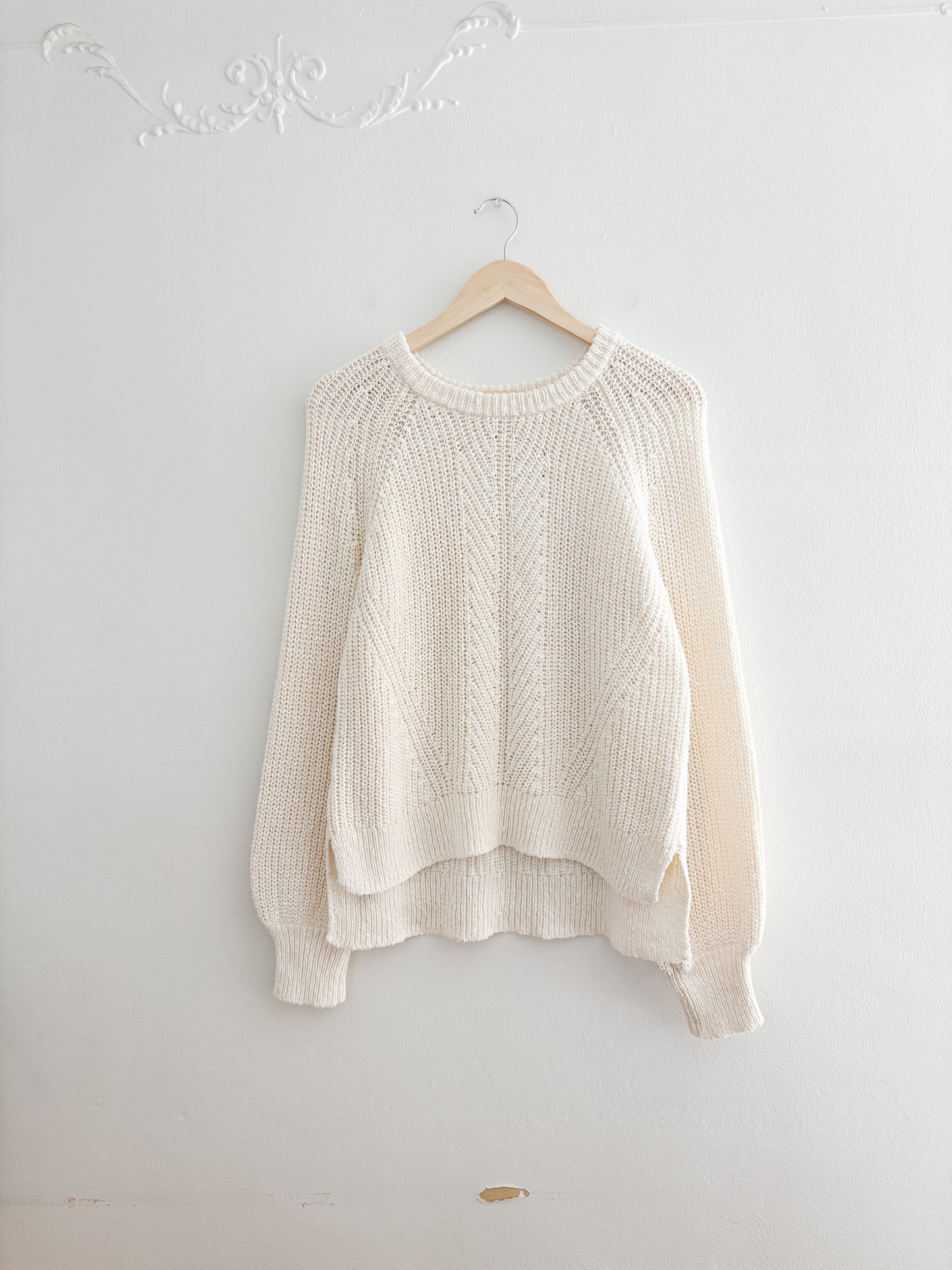 Madewell Cream Balloon Sleeve Sweater (L)