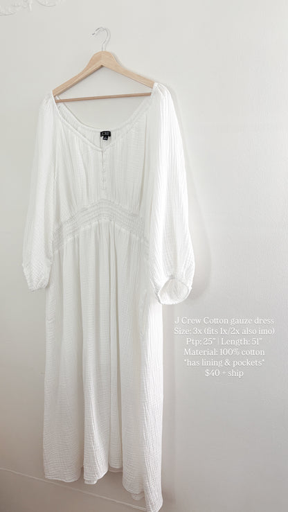 J Crew Cotton gauze dress (3X)
