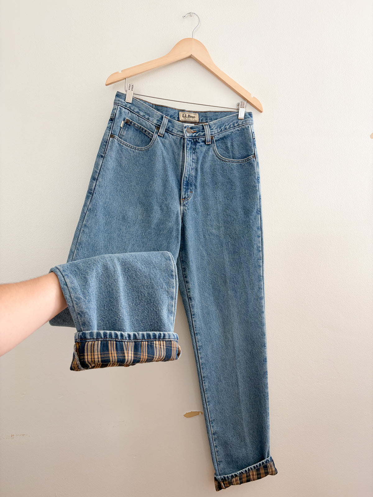 Vintage LL Bean Flannel Lined Jeans (30/31”)