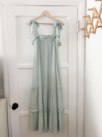 By the River Sage Tiered Dress (M)