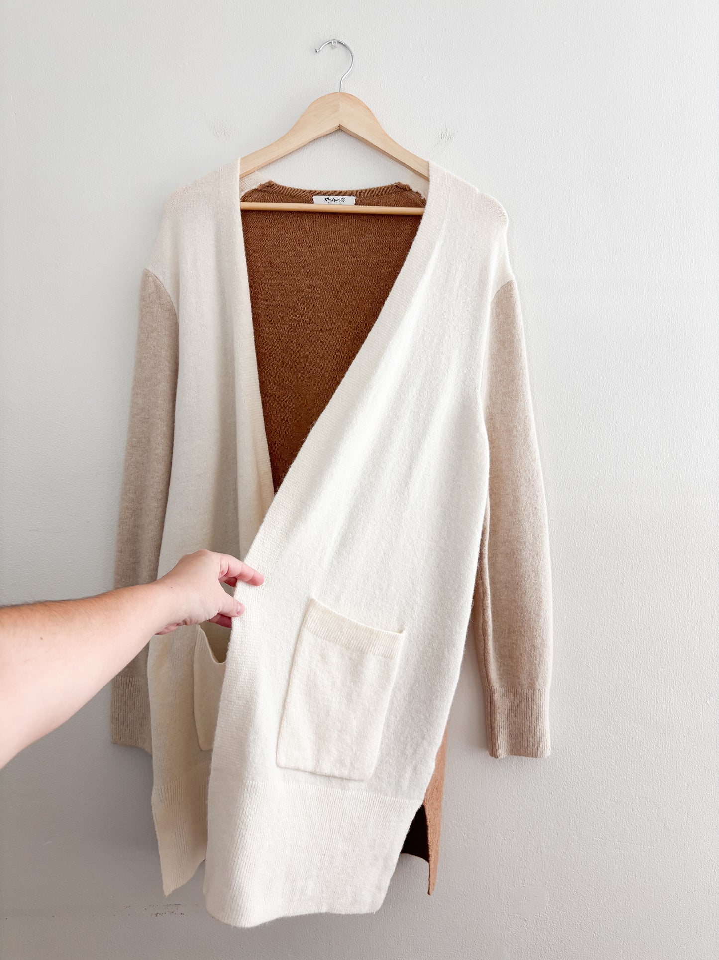 Madewell Kent Color Block Open Cardigan (M)