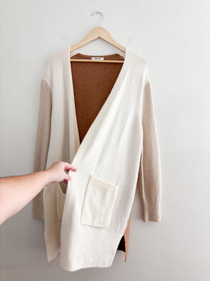 Madewell Kent Color Block Open Cardigan (M)