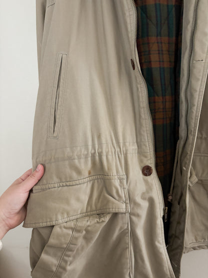 Vintage Plaid Lined Jacket (L)