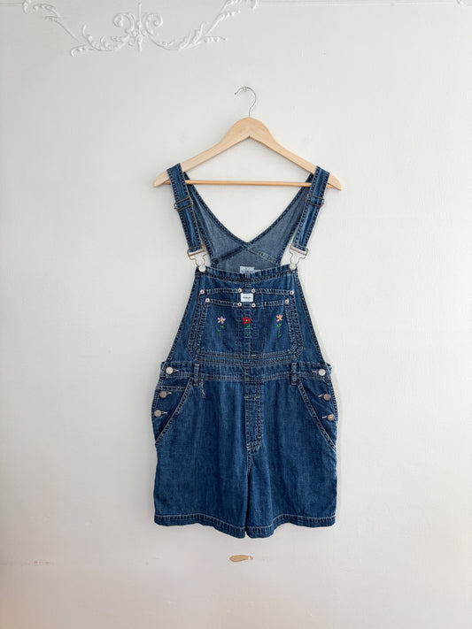 Vintage Calvin Klein Floral Embroidered Overalls (M)