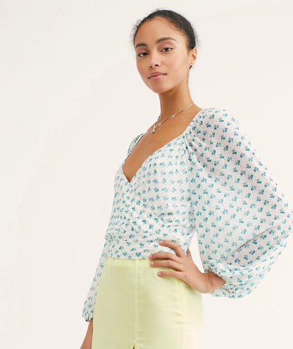 Free People floral blouse (S)