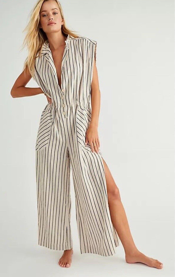 Azura Striped Jumpsuit (L)
