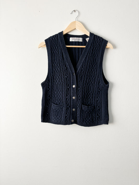 Vintage Karen Scott Navy Knit Vest