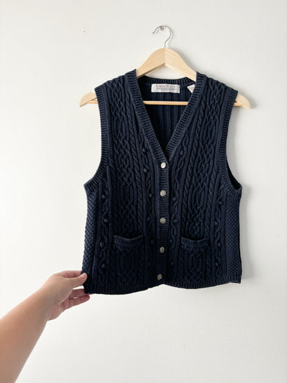 Vintage Karen Scott Navy Knit Vest