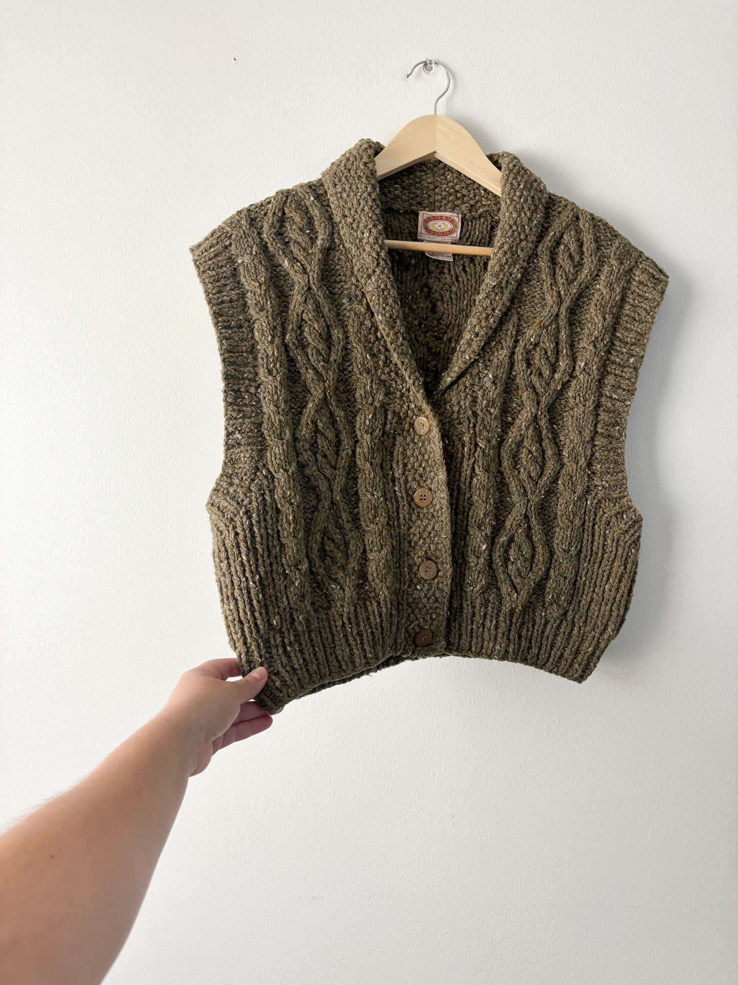 Vintage Wool Cableknit Vest