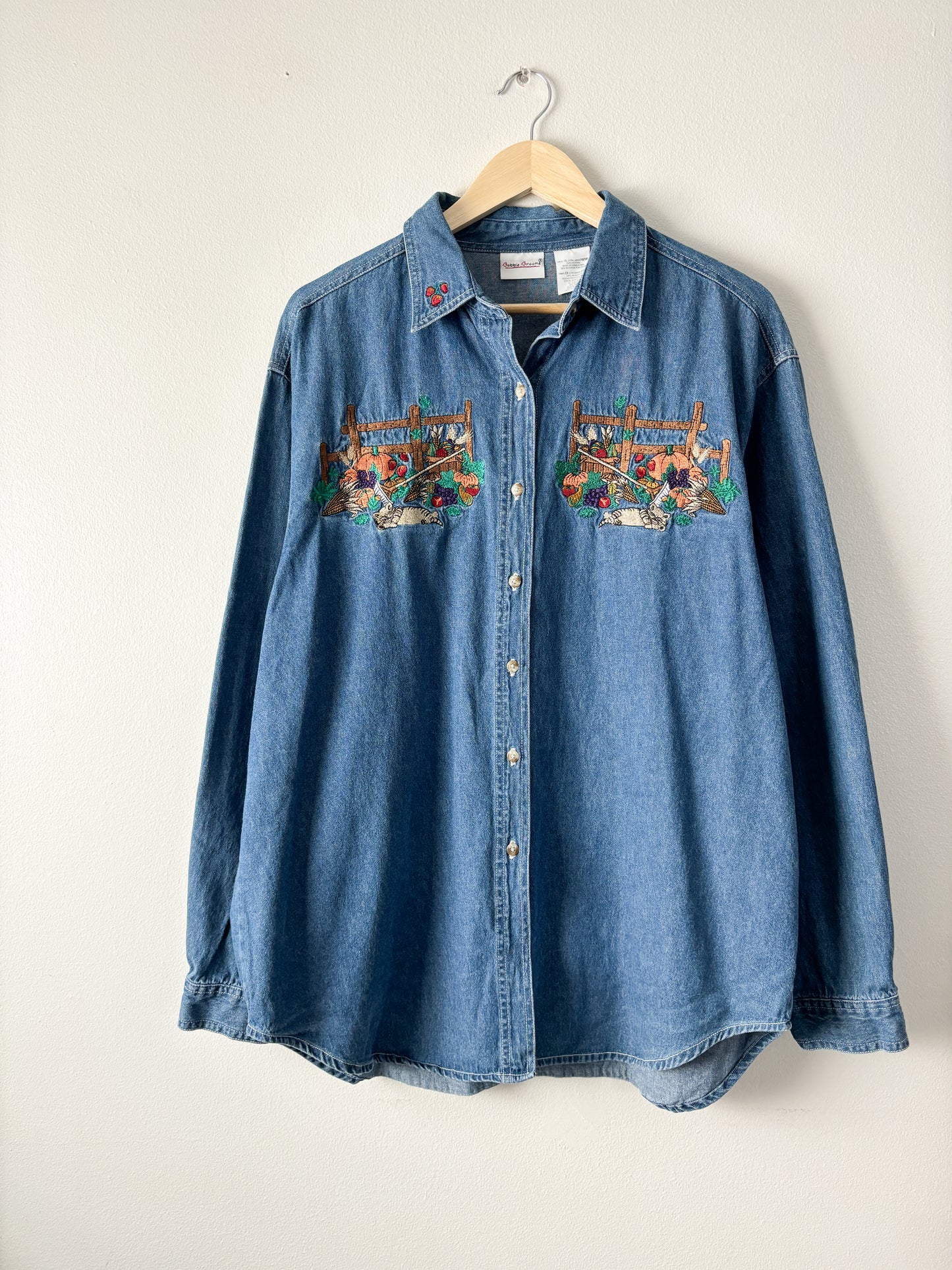 Vintage Denim Embroidered button down