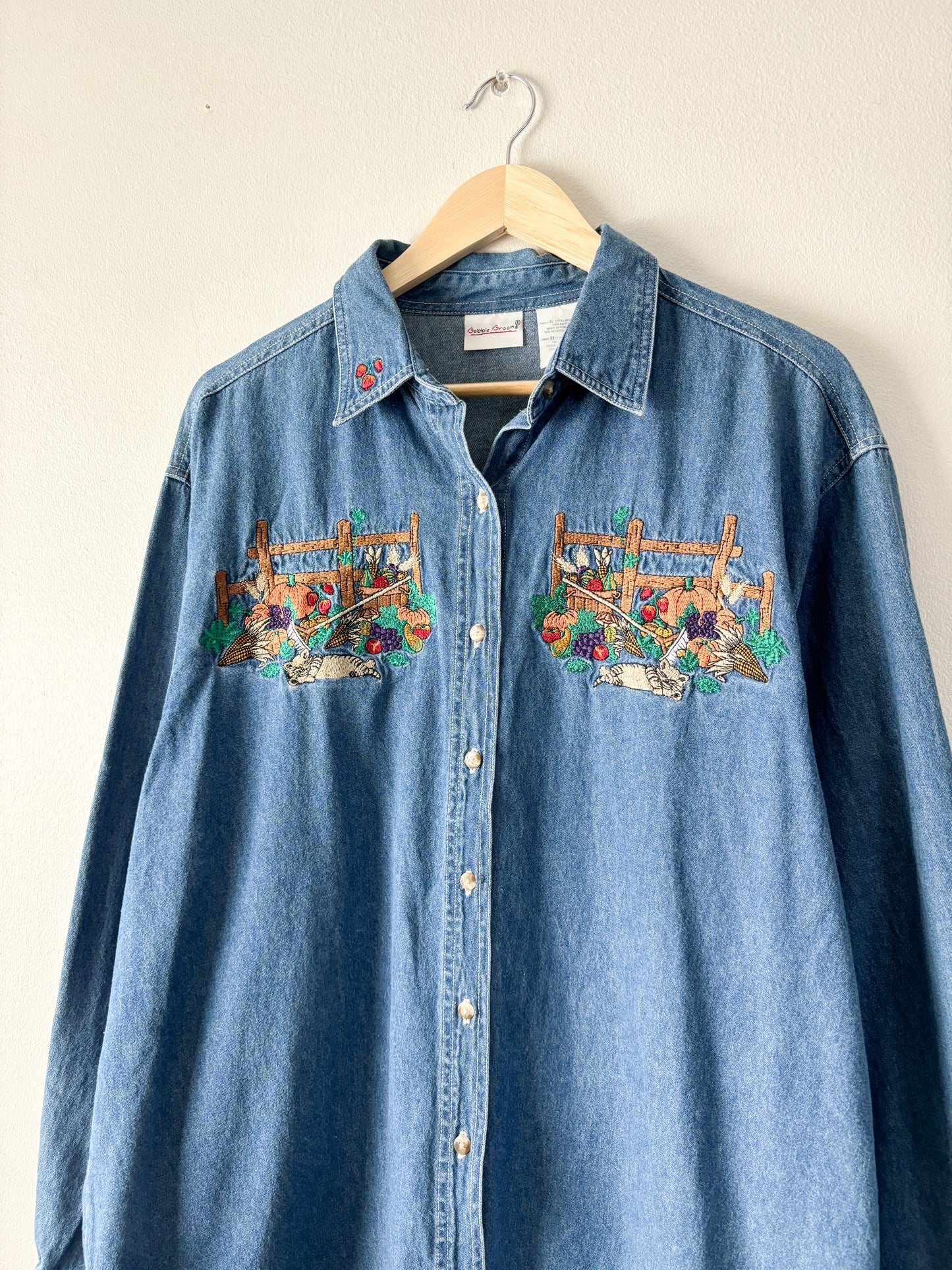 Vintage Denim Embroidered button down