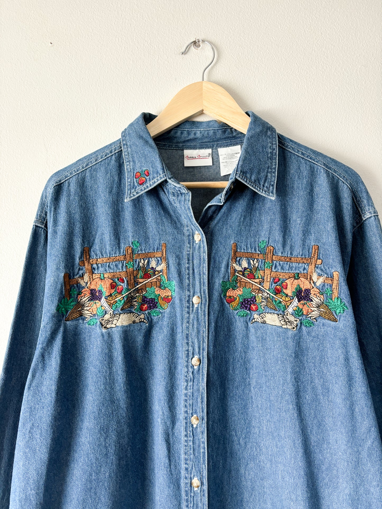 Vintage Denim Embroidered button down