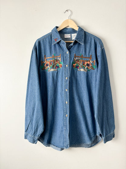 Vintage Denim Embroidered button down